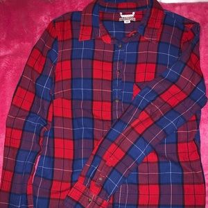 Red purple and blue flannel